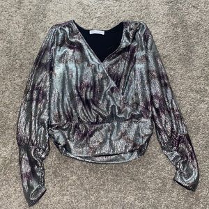 Long sleeve cropped sparkle shirt. never worn